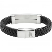 Браслет Zippo Steel Bar Braided Leather Bracelet (20 см) купить в Рязани