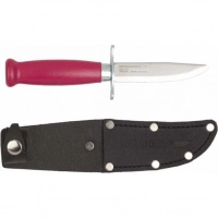 Нож с фиксированным лезвием Morakniv Scout 39 Safe Cerise, сталь Sandvik 12С27, рукоять береза, розовый купить в Рязани