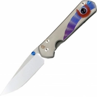 Нож складной Chris Reeve Large Sebenza 21 Unique Graphics Ametyst Cabochon, сталь CPM-S35VN, рукоять титан купить в Рязани