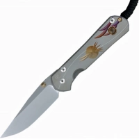 Нож складной Chris Reeve Large Sebenza 21 Unique Graphics Citrine Cabochon, сталь CPM-S35VN, рукоять титан купить в Рязани