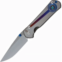 Нож складной Chris Reeve Large Sebenza 21 Unique Graphics Opal Mosaic Triplet Cabochon, сталь CPM-S35VN, рукоять титан купить в Рязани