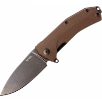 Нож складной LionSteel KUR BBR G10 Brown Flipper, сталь Stonewashed & PVD-Coated Uddeholm Sleipner®, стеклотекстолит, коричневый купить в Рязани