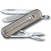 Нож Victorinox Classic SD Colors, Mystical Morning (0.6223.T31G) серый полупрозрачный, 7 функций 58мм купить в Рязани