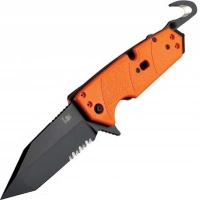 Складной нож Hogue Elishewitz Karma Tanto, клинок черный, сталь 154CM, рукоять оранжевый G10 купить в Рязани