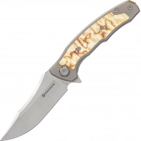 Складной нож Maxace Halictus Mokume, сталь M390, рукоять Mokume/Titanium купить в Рязани