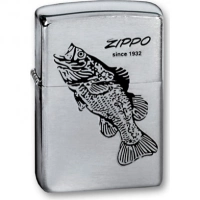 Зажигалка ZIPPO Black Bass Brushed Chrome, латунь с никеле-хром. покрыт., серебр., матов., 36х56х12мм купить в Рязани